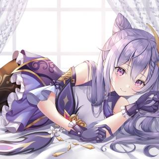 Keqing desktop wallpaper