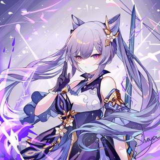 Keqing desktop wallpaper