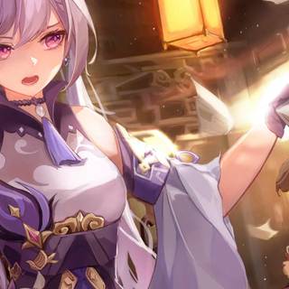 Keqing desktop wallpaper