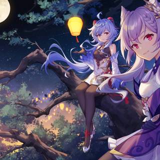 Keqing desktop wallpaper