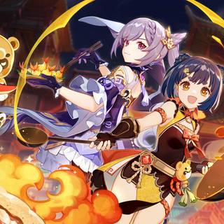 Keqing desktop wallpaper