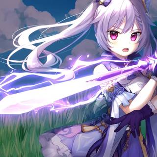 Keqing desktop wallpaper