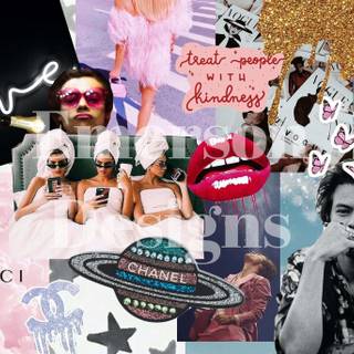 Harry Styles collage desktop wallpaper