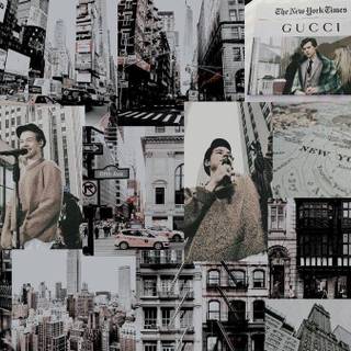 Harry Styles collage desktop wallpaper