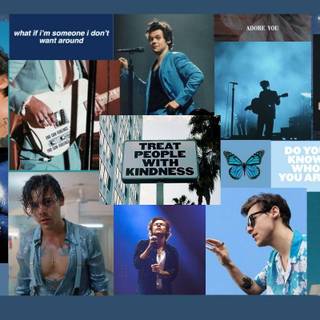 Harry Styles collage desktop wallpaper