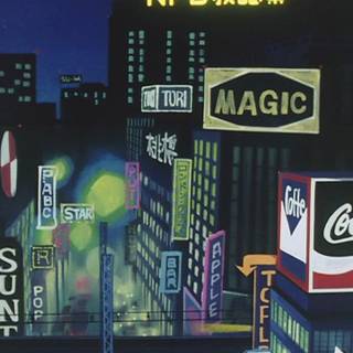 90s retro city anime wallpaper