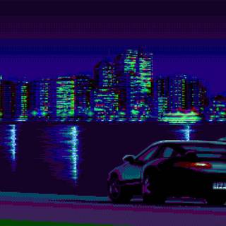 90s retro city anime wallpaper