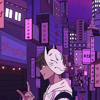 90s retro city anime wallpaper