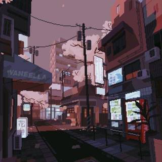 90s retro city anime wallpaper