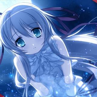 Baby blue anime wallpaper