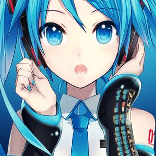 Blue anime girl phone wallpaper