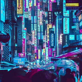 90s retro city anime wallpaper
