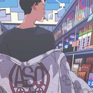 90s retro city anime wallpaper