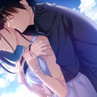 Anime hug wallpaper