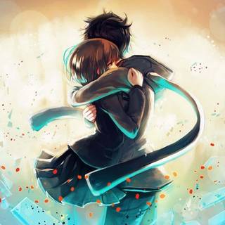 Anime hug wallpaper