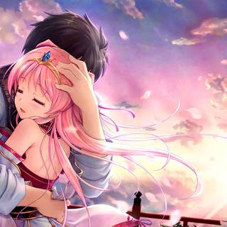 Anime hug wallpaper