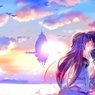 Anime hug wallpaper