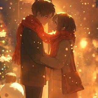 Anime hug wallpaper