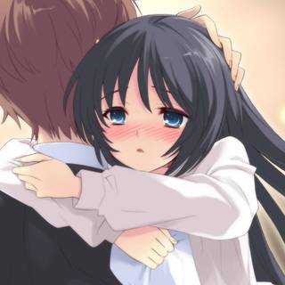 Anime hug wallpaper
