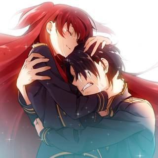Anime hug wallpaper