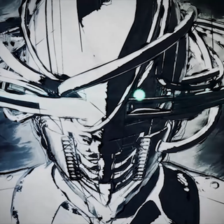 Anime black and white PS5 wallpaper