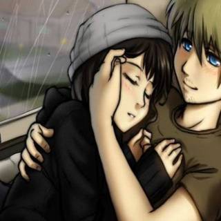 Anime hug wallpaper