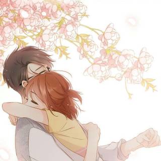 Anime hug wallpaper