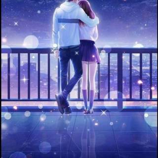 Anime hug wallpaper