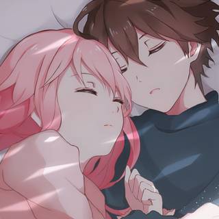 Anime hug wallpaper