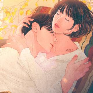 Anime hug wallpaper
