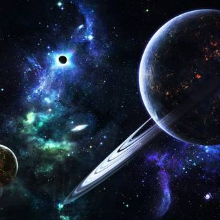 Space painting wallpaper