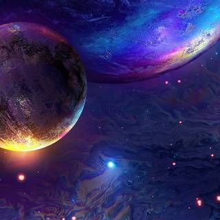 Space painting wallpaper