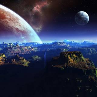 Space painting wallpaper