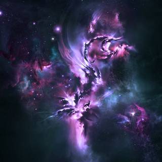 Space painting wallpaper