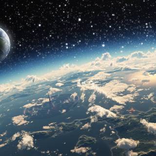 Space painting wallpaper