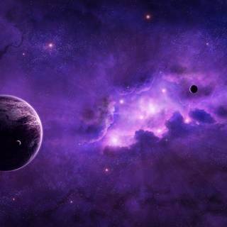 Space painting wallpaper