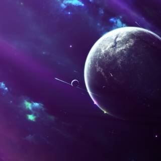 Space painting wallpaper
