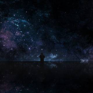 Space painting wallpaper