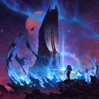 Space painting wallpaper