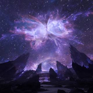 Space painting wallpaper