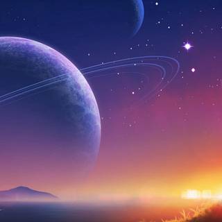 Space painting wallpaper