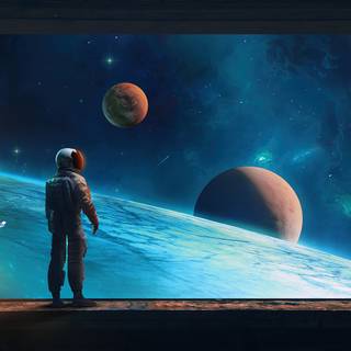 Space painting wallpaper