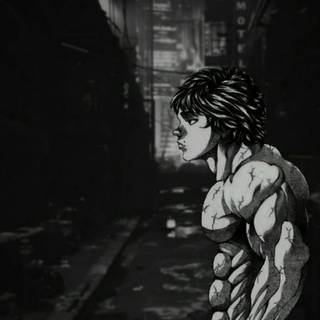 Baki black and white wallpaper