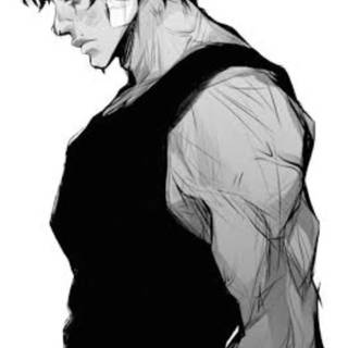 Baki black and white wallpaper