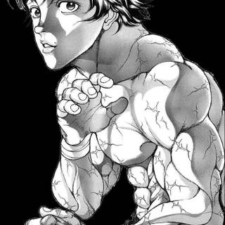 Baki black and white wallpaper
