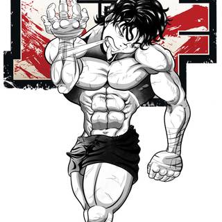 Baki black and white wallpaper