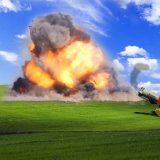 Windows XP default wallpaper