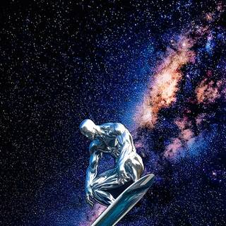 Silver Surfer in space wallpaper