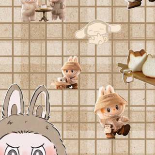 Preppy Labubu wallpaper