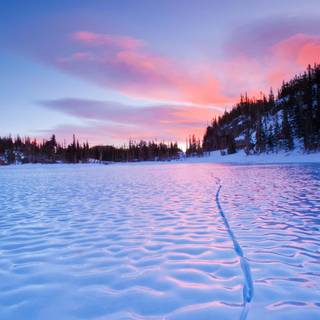 Winter lake desktop wallpaper